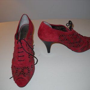 Red Leather Lsce Heels